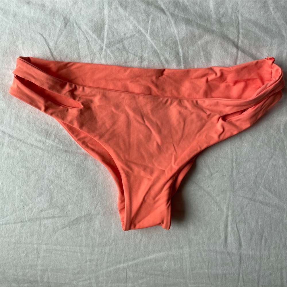 L*Space Bright Orange/Coral Bikini Bottom - Size Medium